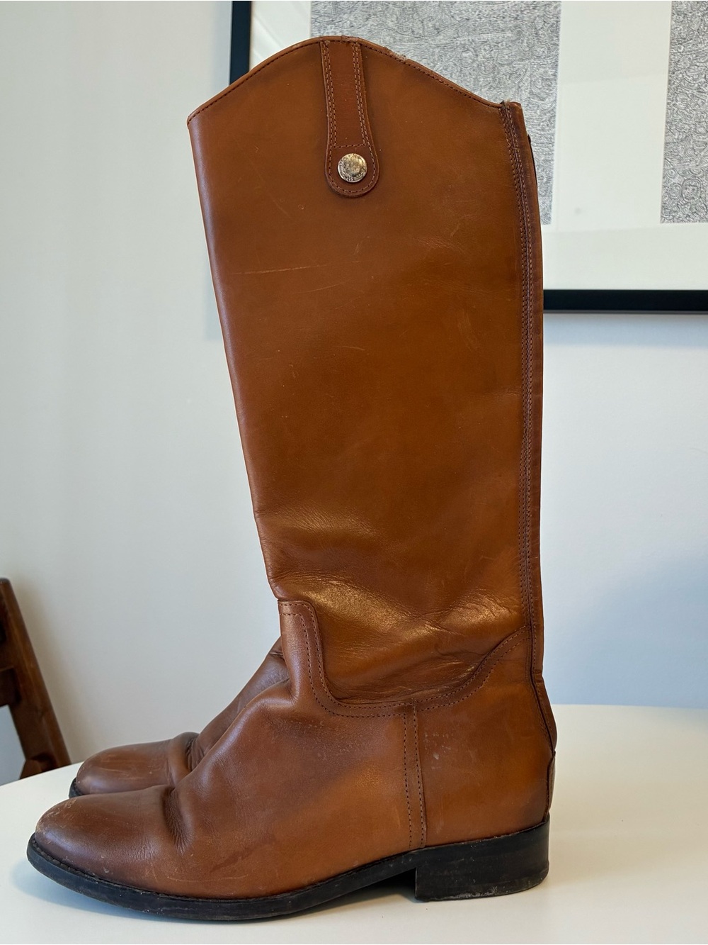 Massimo Dutti Tan Leather Boot
